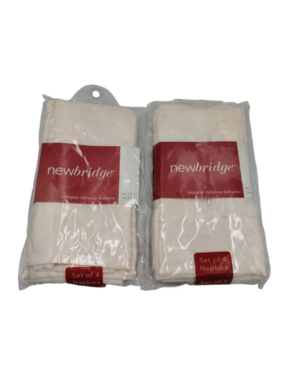 Newbridge Holly Scroll Ivory Cloth Napkins 17x17 Set of 8 Polyester Christmas